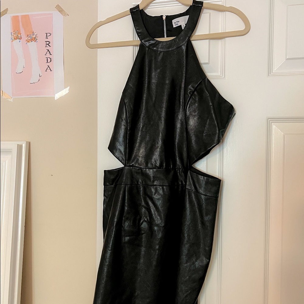 By the way leather dress